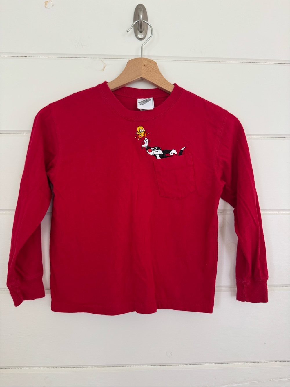 Y2K Looney Tunes Tweety Sylvester Pocket Tee 7/8
